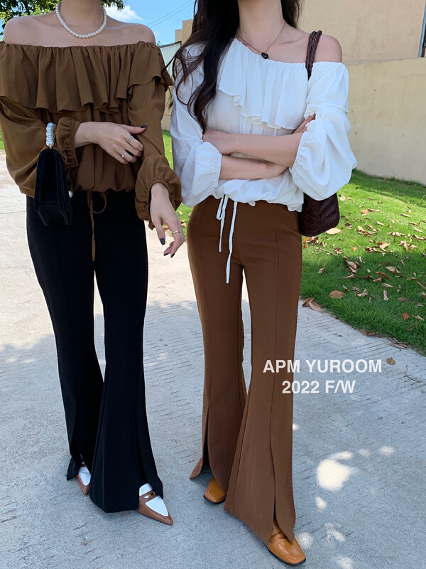 New in early autumn!【APM YUROOM】High waist all-match thin flared trousers 9023# LSL