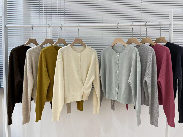 【LOVELY/SHMILY】Korean style irregular single-breasted design knitted cardigan warm sweater M0852# FHX