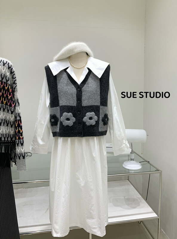 New in autumn!【SUE STUDIO】Fashion solid color mid-length dress F22221# ZJY