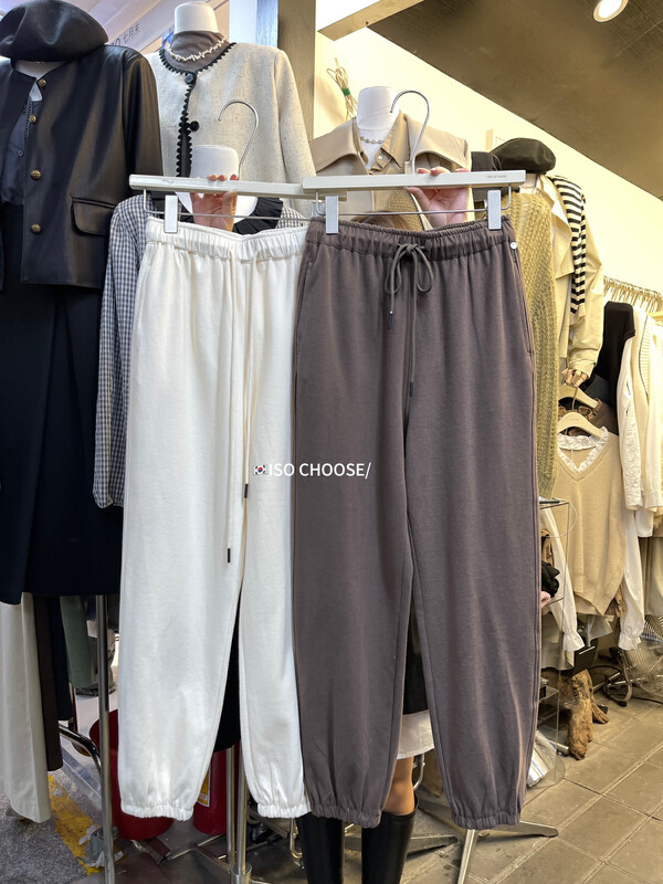 New in autumn! [ISO Korean] Korean version of the elastic waist all-match slim casual pants 66551# HJY