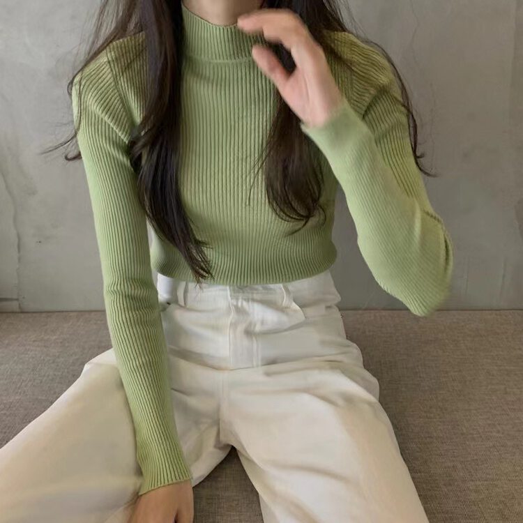 New in autumn!【TAOTAO FAMILY】Simple solid color versatile bottoming shirt 3775# LSL