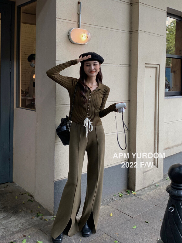 Autumn is new! [APM YUROOM] Versatile drawstring strappy casual pants 6063# LSL