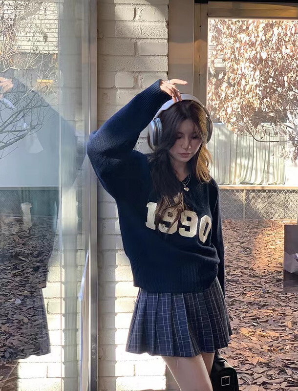 【RAINBOW】Explosive 1990 Embroidered Korean Warm Sweater 1990# FHX