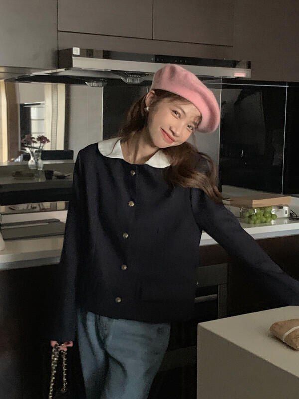 [LOVELY/SHMILY] temperament age-reducing fungus collar small fragrance coat short coat S2232