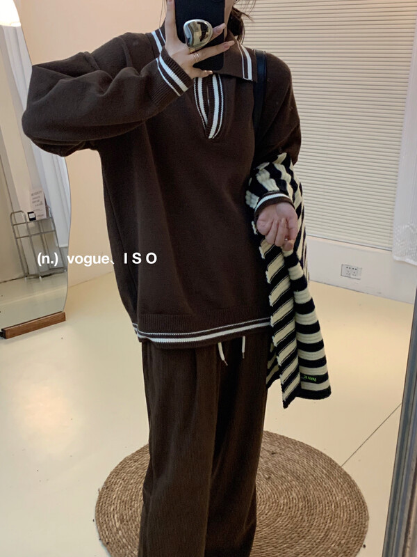New in autumn! [ISO Korean] Age-reducing long-sleeved knitted warm sweater 9118# HJY