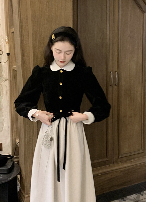 New in early autumn! [JH] Xiaoxiang stitching and contrasting color slimming dress 43030# PCZ