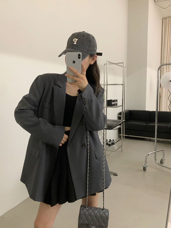 New in autumn!【SUE STUDIO】Double-breasted suit solid color suit N66780# ZJY
