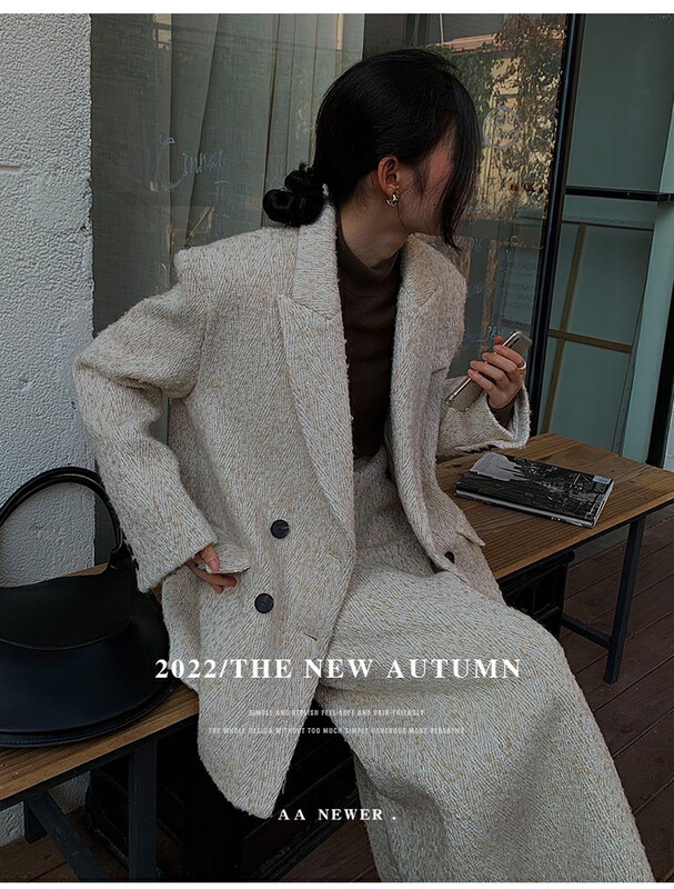 【THE MIND】Wool suit collar muscle separation fashion all-match short jacket 61212