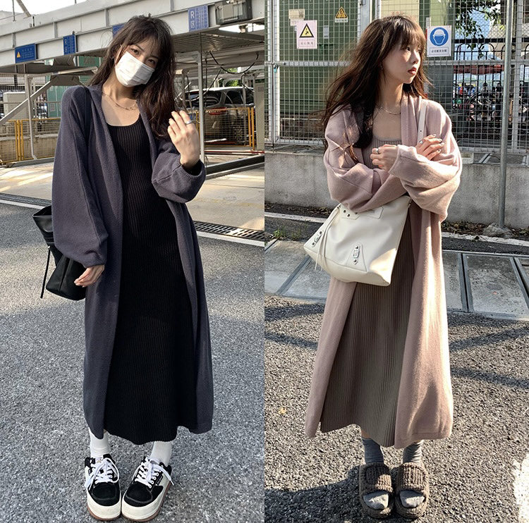 【RAINBOW】Knitted vest long skirt sweater super versatile 0206