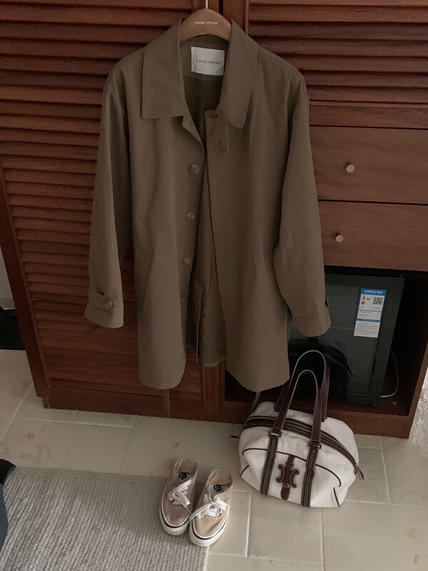 [LOVELY] Korean early autumn casual Chic windbreaker coat windbreaker S1676