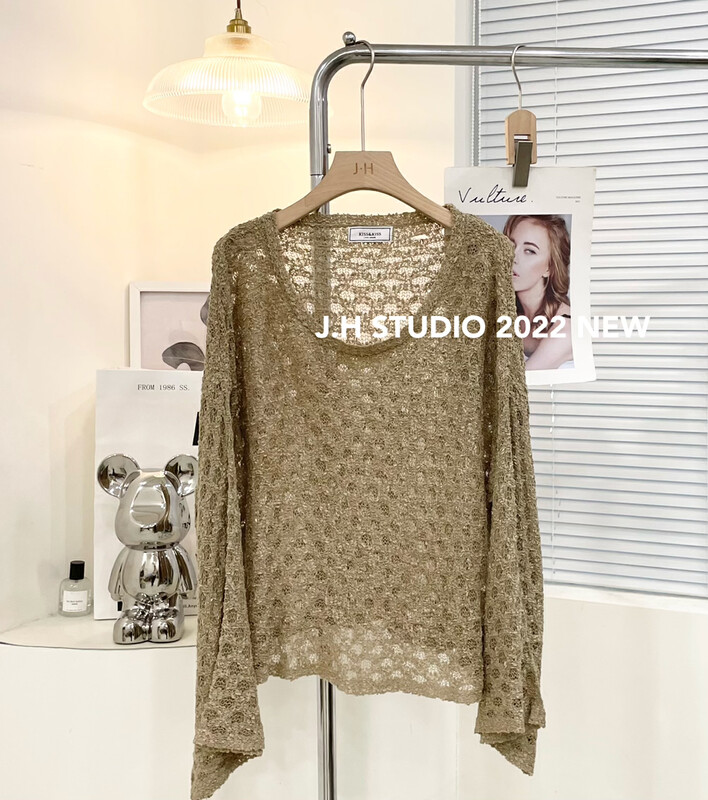 New in autumn! [JH] Net Red Pullover Hollow Shirt T145# PCZ
