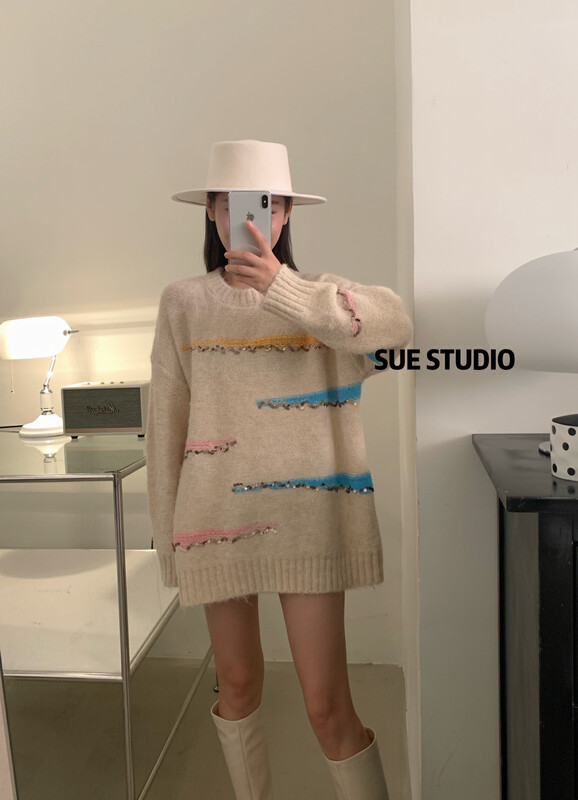 New in autumn!【SUE STUDIO】Korean loose all-match warm sweater 7706# ZJY