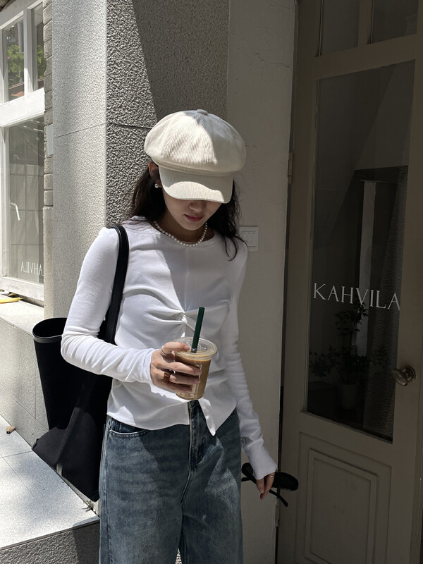 New in autumn! [TN] Simple solid color versatile long-sleeved T-shirt 3261# CLS