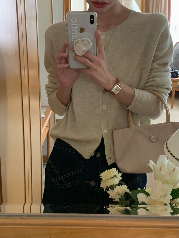 New in early autumn! [RS] Korean version of the round neck long-sleeved knitted cardigan M2095# FHX