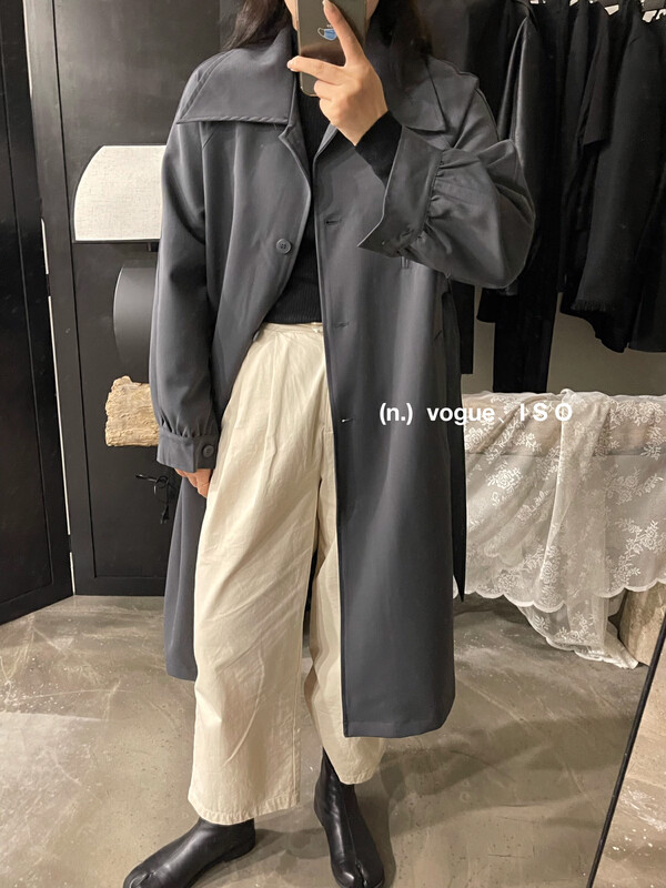 Autumn is new! [ISO Korean] Korean version of the loose and thin windbreaker (with belt) 3280# HJY