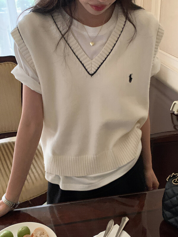 【LOVELY】Korean all-match casual embroidered vest vest M0721