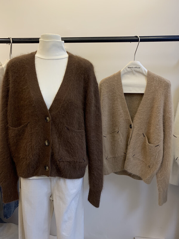 [LOVELY/SHMILY] Rabbit velvet girl temperament all-match cardigan knitted sweater HM0083