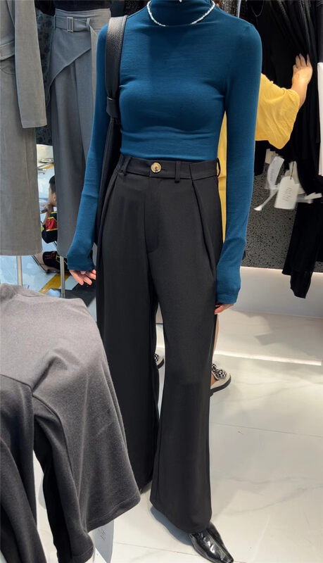 Autumn is new! [Half plain] solid color self-cultivation turtleneck bottoming shirt (only bottoming shirts are sold) V2018-1# ZJY