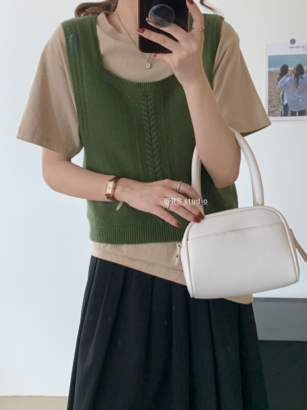New in early autumn! [RS] Retro twist simple vest M2076# FHX