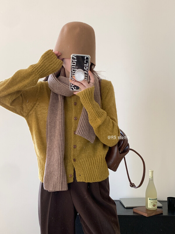 New in early autumn!  【RS】Casual Simple Solid Color Knit Cardigan M2065# FHX