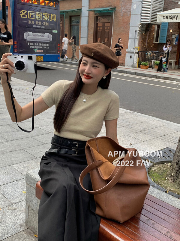 New in autumn!【APM YUROOM】Korean version all-match BM style short-sleeved sweater 6097# LSL