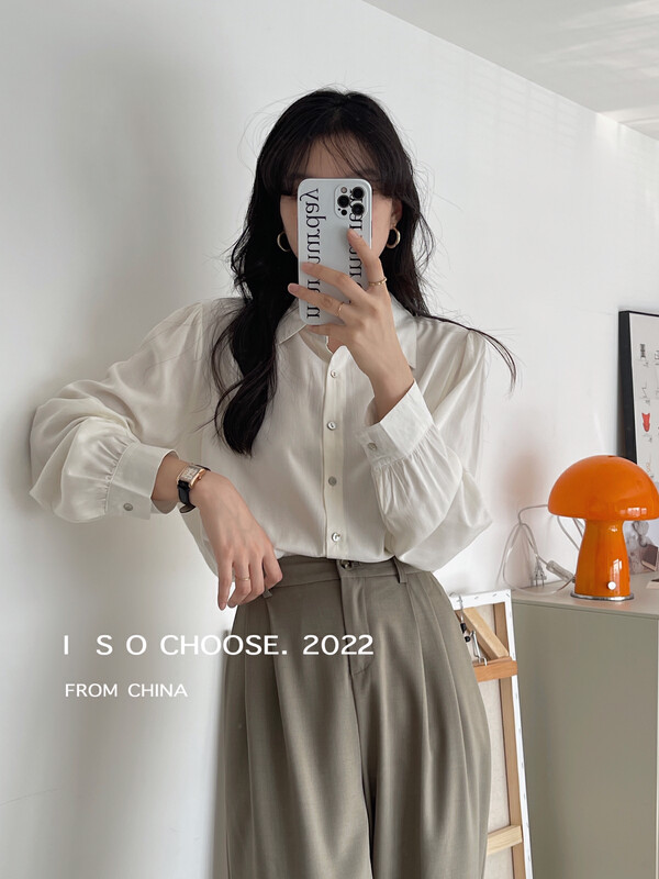 New in early autumn! [ISO Korean] Design niche long-sleeved shirt 8808# HJY