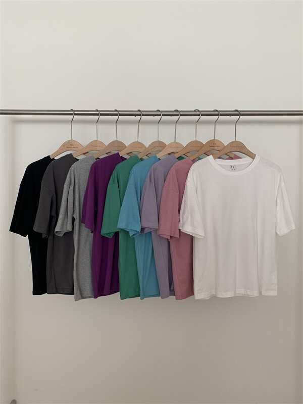 New in early autumn! [TN] Solid color all-match round neck casual short-sleeved T-shirt 3112# CLS