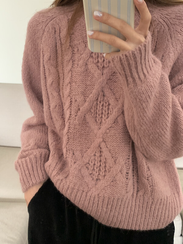 【LOVELY/SHMILY】Korean Lazy All-match Personality Twist Age-Reducing Sweater Sweater M0826