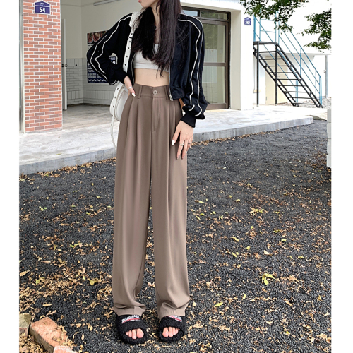 Drooping suit pants women's high waist slim casual pants autumn loose wide-leg pants all-match straight pants mopping long pants