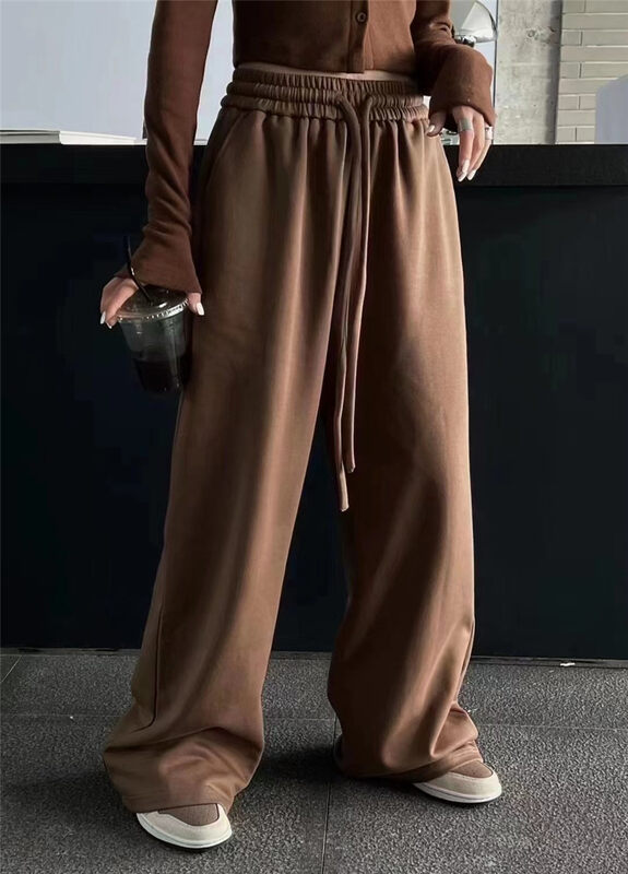 New in autumn! [Yan Zhen] High waist drawstring design mopping casual pants 1936# PCZ