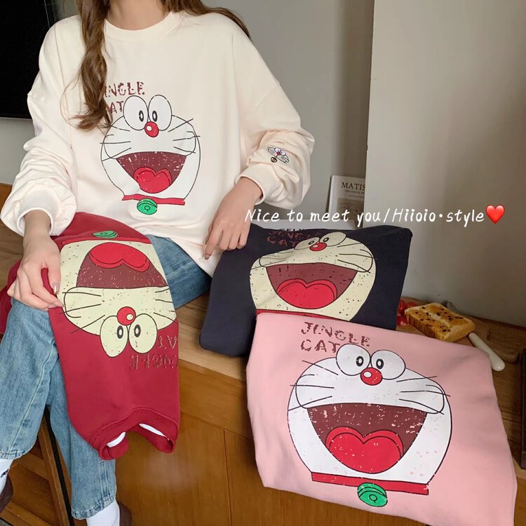 New in autumn!【HIIOIO】Cartoon fashion casual loose sweater 87171# LSL