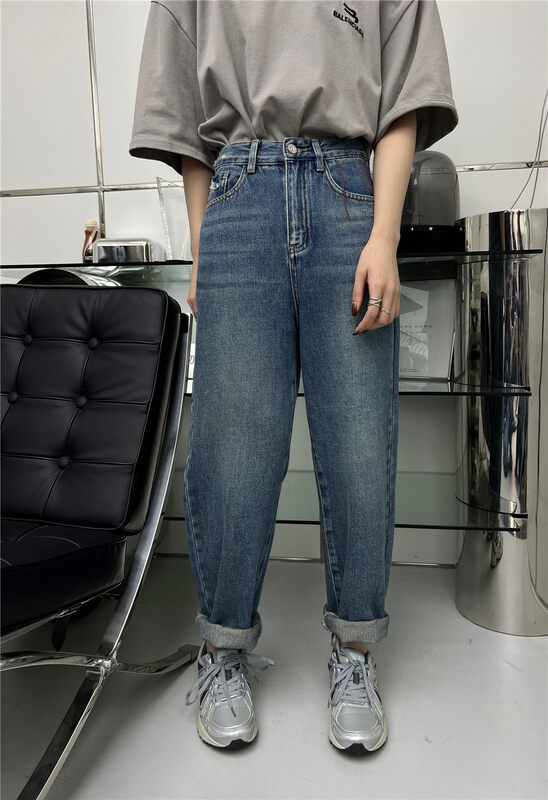 New in autumn!【T-PLATFORM】Simple and loose harem slimming jeans V8812# CQW