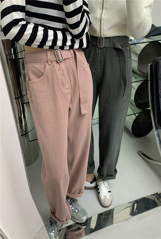 New in autumn!【T-PLATFORM】Neat loose harem jeans (with belt) V8937# CQW