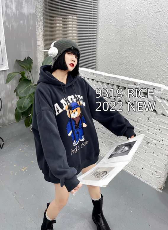 New in autumn!  【9319】Casual Loose Hooded Bear Sweater 62000# L