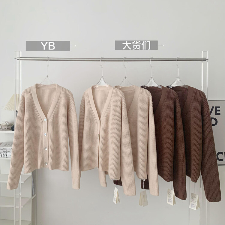 New in autumn!【KAKAJIA】Gentle wind loose V-neck warm sweater 2725# OZQ