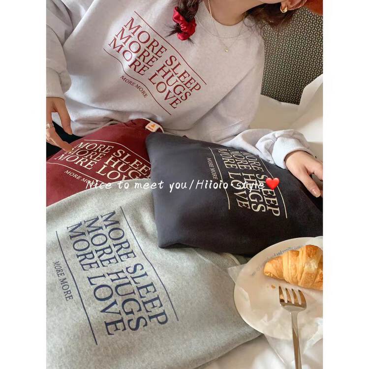 Slowly 【RARA】Korean Loose Round Neck Letter Sweater 87173# LSL
