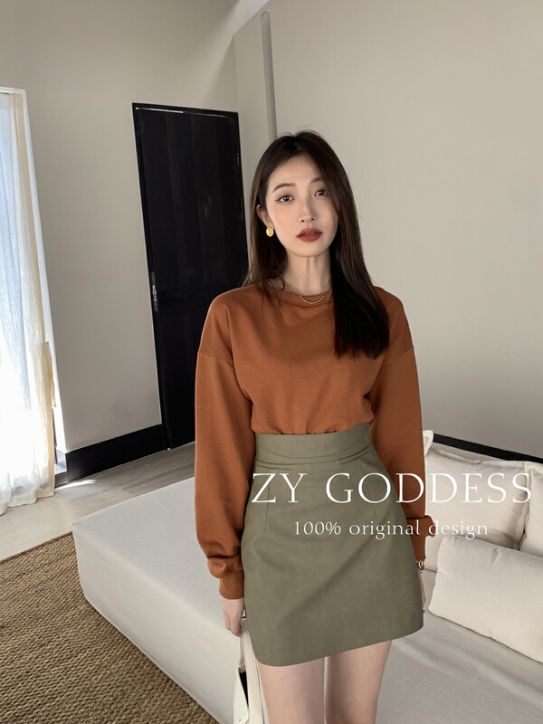 Original price 88.99! [ZY] Back design with straps and leaky lantern sleeves sweater ((scheming hot girl)) 18139# JHY