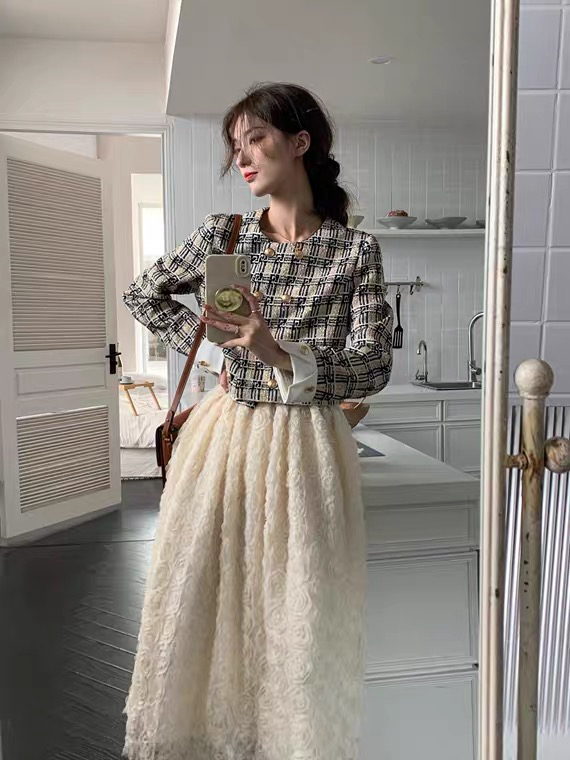 Early autumn new!  【L.L STUDIO】Woven Tweed Small Fragrant Short Jacket 77711# PCZ