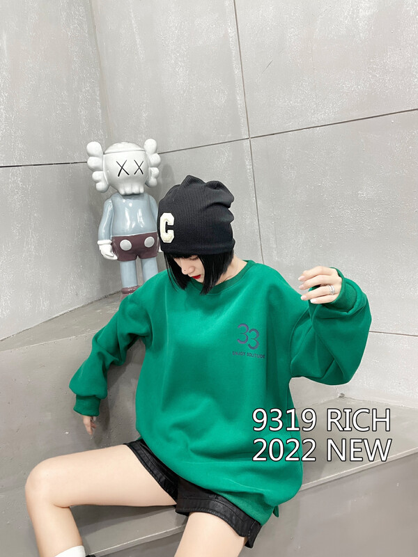 Original price 39.48! New for autumn! [9319] Round neck front and back 33 printed pullover sweater 93012# L