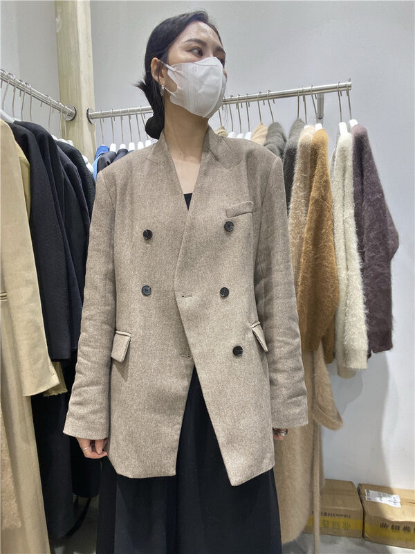New in winter! [SEASONS] temperament V-neck double-breasted short coat YS1-66195# WPL