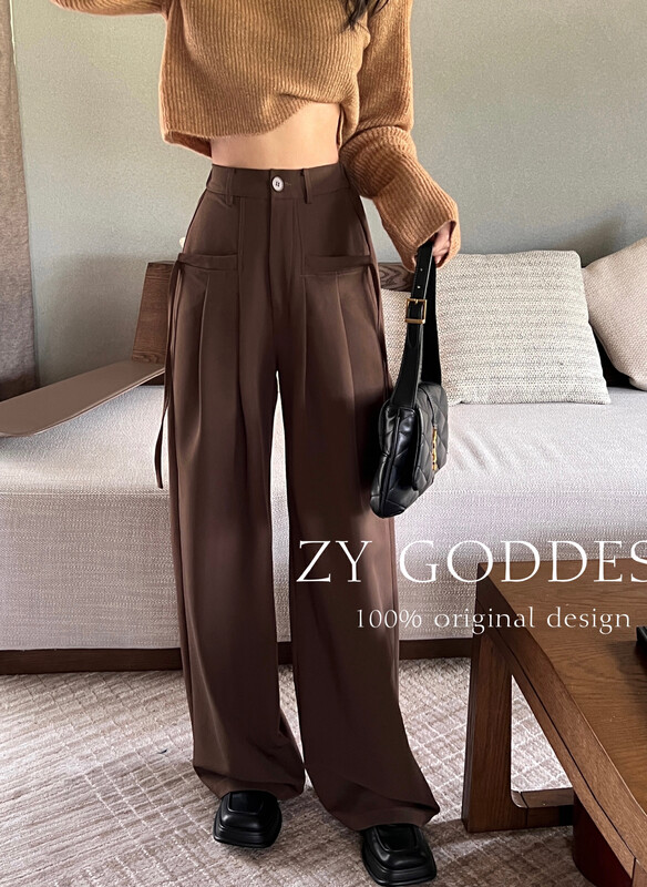 [ZY] American sweet and cool tooling pocket trousers, mopping trousers, casual pants (workwear trousers with a thin waist) 28095