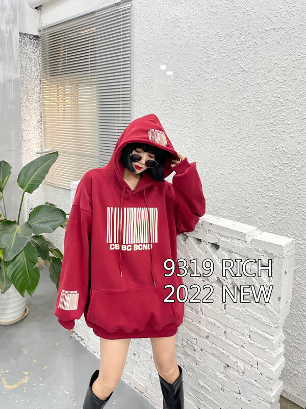 New in autumn! [9319] Printed loose all-match sweater 10003# L