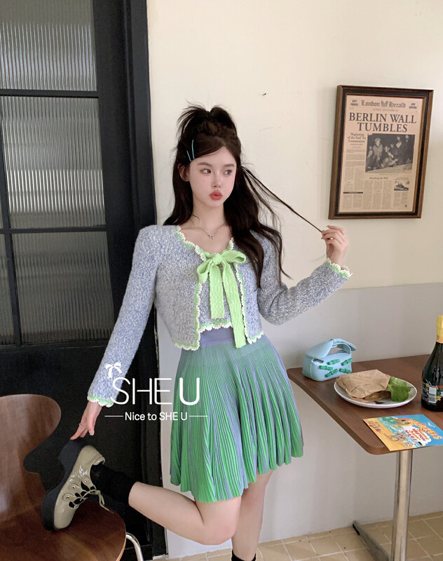 【SHE U】All-match slim knitted elastic waist skirt (short skirt) 51025# JHY