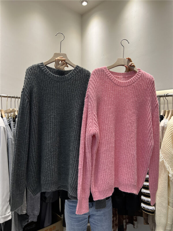New in autumn! [Yan Zhen] Round neck loose solid color warm sweater 7906# PCZ