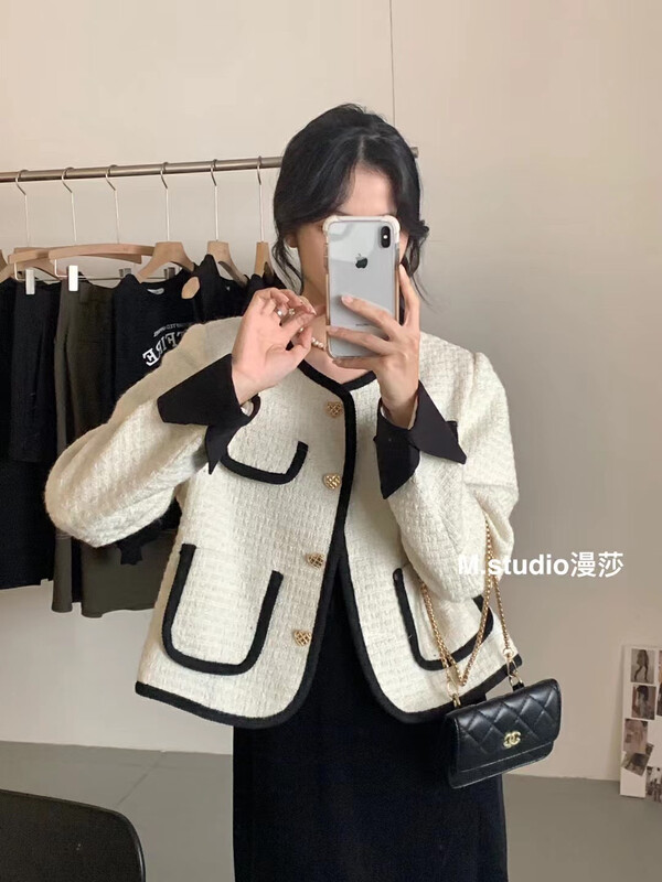 New for winter!  [MSTUDIO Mansha] Contrast color small fragrance temperament all-match short jacket y6983# HBX