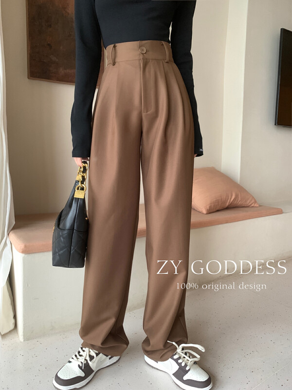 [ZY] All-match advanced slimming texture cigarette pants suit pants wide-leg trousers 28015-1