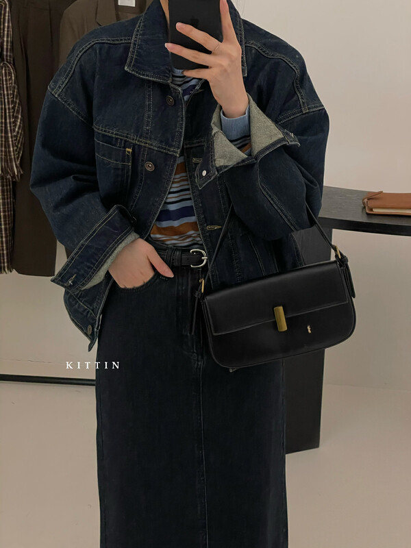 【KITTIN】Korean Double Pocket Denim Jacket 250