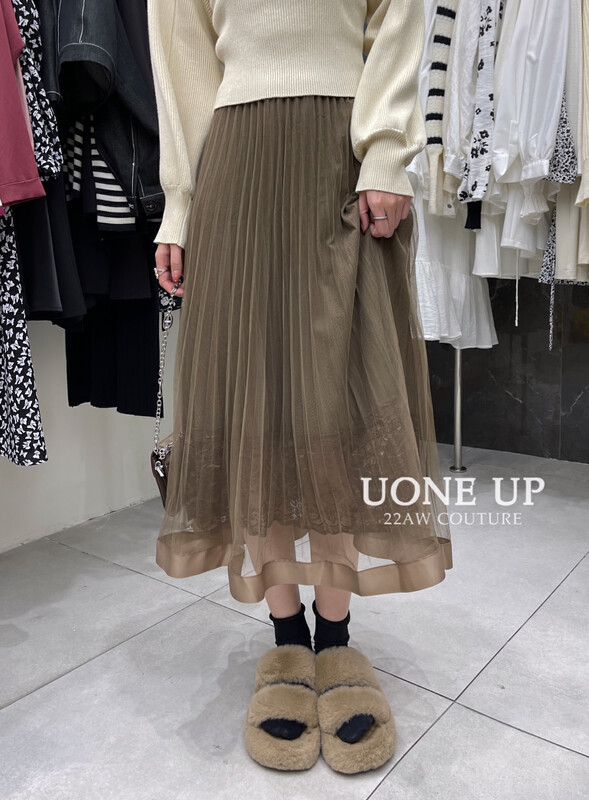 New in autumn! [UONE] Heavy-craft three-layer gauze skirt 26859# LSL