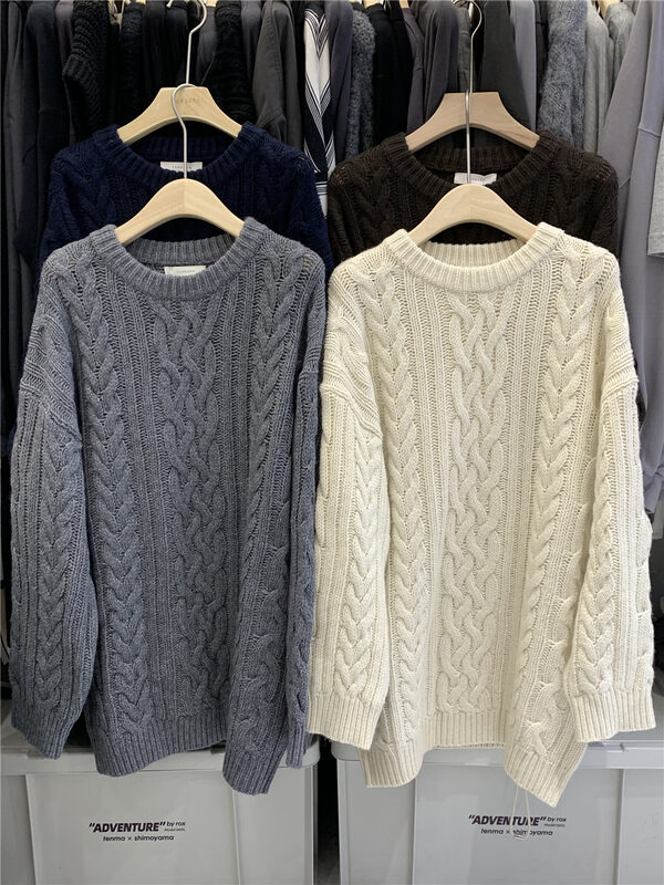 New in autumn! [SANBARA] round neck pullover loose and comfortable warm sweater 67951# LSW