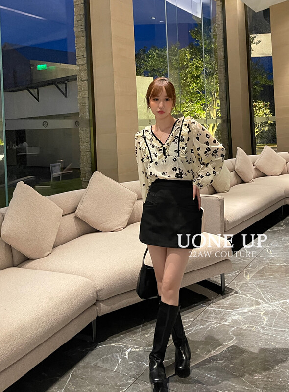 New in early autumn! [UONE] French retro fungus edge shirt 98735# LSL